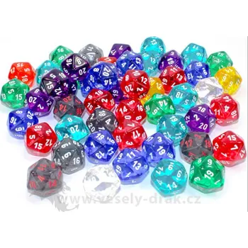 Hrací kostka Kostka Chessex Translucent Dice 20 mm D20 – 1 ks