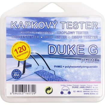 Bazénová chemie DUKE JABLONEC s.r.o. Kapkový tester pro měření Guanicidu ve vodě DUKE G do bazénu a vířivky