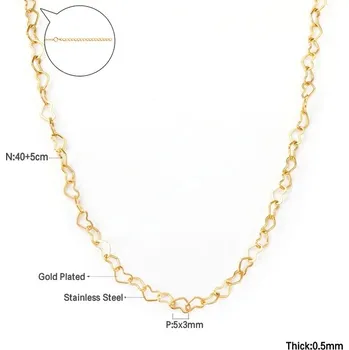 Náhrdelník Dámský náhrdelník s přívěskem - Zlaté srdce