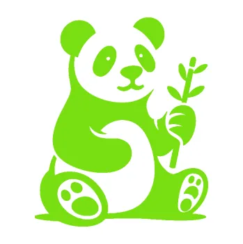 Samolepící dekorace SAMOLEPKA Panda 011 pravá s bambusovou větvičkou (04 - zelená kawasaki) NA AUTO, NÁLEPKA, FÓLIE, POLEP, TUNING, VLASTNÍ TEXT, TISK, AUTOSAMOLEPKY.cz, POLEPY, OBRÁZEK, LOGO, SAMOLEPKY