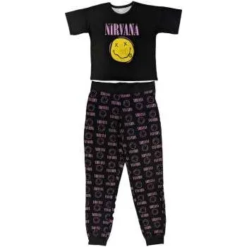 Zahraniční hudba Merch Nirvana: Nirvana Ladies Pyjamas: Xerox Smile Pink (large) L