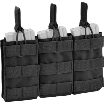 Sumka na 3 zásobníky typu M4/AK47/SA58 otevřená, Černá