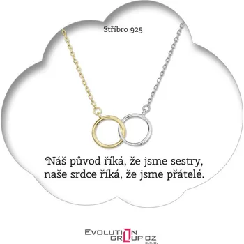 Náhrdelník Náš původ říká, že jsme sestry, naše srdce říká, že jsme přátelé - OB11