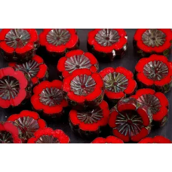 Korálek Ploškované korálky květ 14 mm č. 129