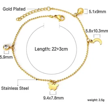 Náramek Elegantní náramek na nohu z chirurgické oceli - 153G