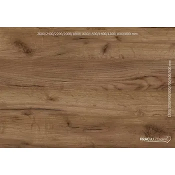 Kuchyňská pracovní deska Kronospan Stolová laminátová deska DELUX Dub Craft tabákový K004 Rozměry stolové desky: 1200x800 mm, Tloušťka stolové desky: 36 mm