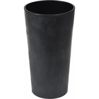 Květináč Plastový květináč Lilia eco beton efekt 465 mm, černý beton