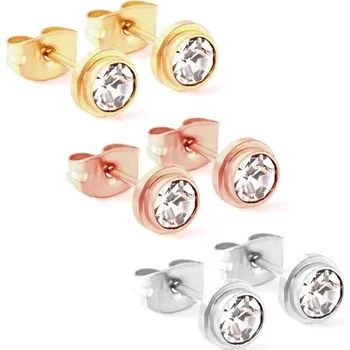 Náušnice Náušnice z nerezové oceli se šroubovacím zapínáním | sada 3 kusů - 42