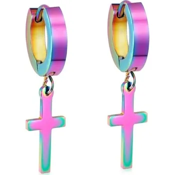 Náušnice Unisex náušnice s křížem z chirurgické oceli - 103Y