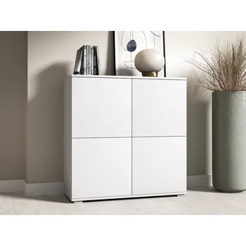 Komoda Moderní komoda Logan 4D - plastové nohy - bílá