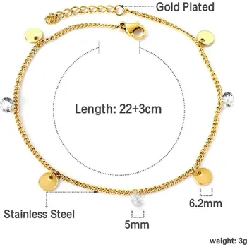 Náramek Elegantní náramek na nohu z chirurgické oceli - 152G