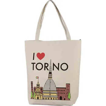 Nákupní taška I Love Torino taška se zipem bavlněná