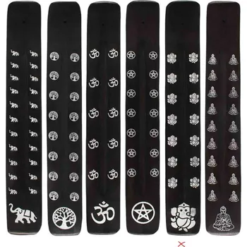 Stojan na vonné tyčinky Sloník černý dřevěný 25,5 cm