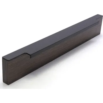 Nábytkové kování Rujzdesign Úchytka na hranu dveří MONACO / Černá nerez 147 mm