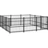 klec pro psa Ocelový venkovní psí kotec s práškovým nástřikem bez střechy černý