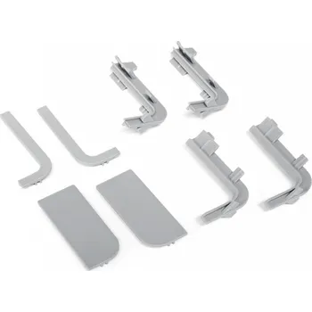 Nábytkové kování Emuca Sada koncovek z PVC pro profily GOLA - L / Šedá