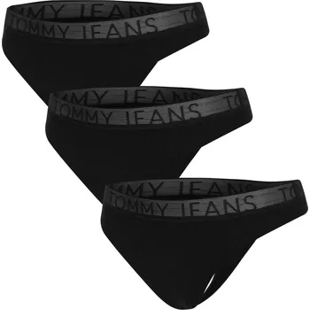 Kalhotky TOMMY HILFIGER DÁMSKÁ TANGLA THONG (EXT SIZES) 3P BLACK UW0UW04711 0R7 Velikost: XS
