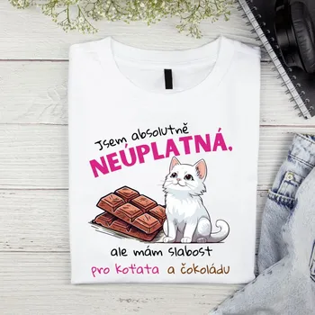 Dámské tričko Dámské tričko - Jsem absolutně neúplatná, ale mám slabost pro koťata a čokoládu. V3 Velikost: 2XL