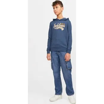 Pánská mikina Jack & Jones Junior Mikina Logo 12257309 Modrá Standard Fit 110