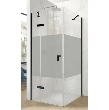 Hüppe Astra Dveře křídlové levé, 75 cm, černý profil/sklo Privatima PX0001.123.375