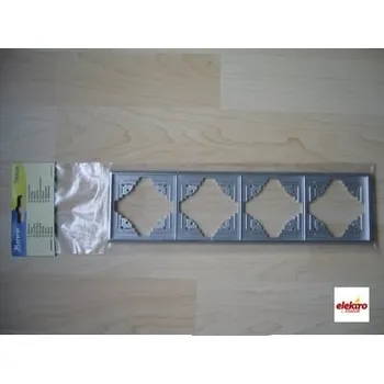 vypínač a zásuvka THAYA RÁMEČEK 4 NÁSOBNÝ STŘÍBRNÝ 309420530 THAYA