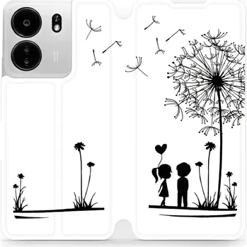 Pouzdro na mobilní telefon Flipové pouzdro Mobiwear - Xiaomi Poco C65 - MH16P Dvojice s pampeliškou (Knížkové flip pouzdro, obal, kryt na mobil Xiaomi Poco C65 - MH16P Dvojice s pampeliškou, materiál Umělá kůže + TPU - ochrana 360°, stojánek, silikonová vanička, magnetické zavírání