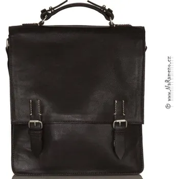 Pánská aktovka Pánská kožená aktovka HIDESIGN na výšku zdobená kontrastním prošíváním Daniel tmavě hnědá