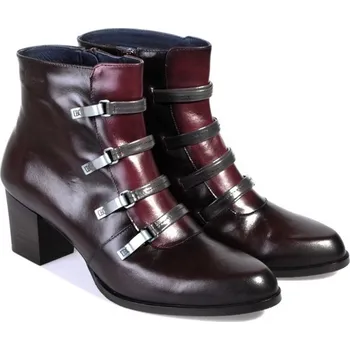 Dámská zimní obuv Dámská kotníková obuv D8029 DORKING vínová Barva: caffe, Velikost: 40