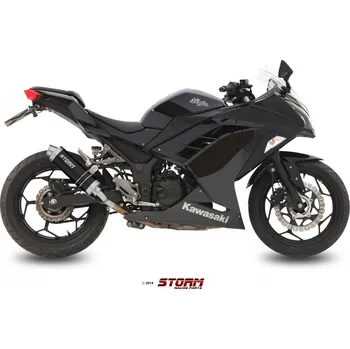 Výfuk pro motocykl Koncovka výfuku STORM GP 74.K.038.LXSB Černá ocel Kawasaki Z 300