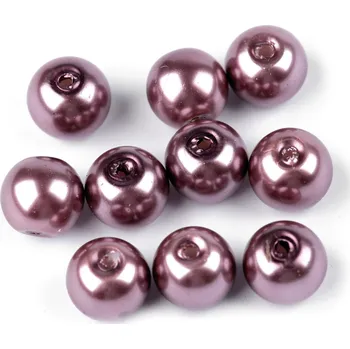 Korálek Skleněné voskované korálky Ø8 mm 50g Barva: lila tm.