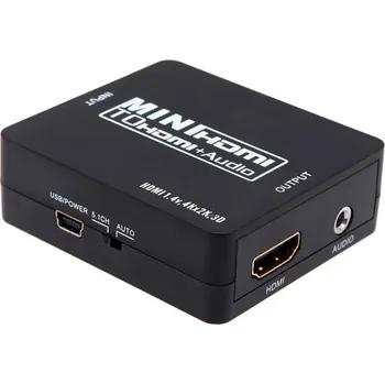 Video kabel Převodník HDMI 1.4 na HDMI+3,5 mm Generic HDV-M901, černá