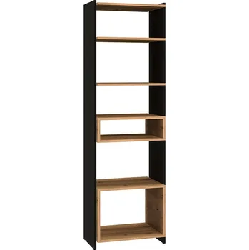 regál Vysoký úzký regál BAJRO - dub artisan / černý