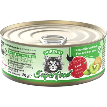Krmivo pro kočku 6x80g Porta 21 Superfood - kuřecí a kiwi