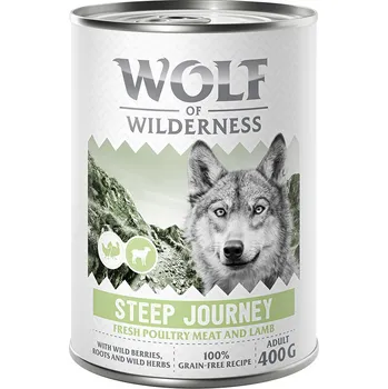 Pro psa 6x400 g Wolf of Wilderness Adult - Steep Journey - drůbež s jehněčím