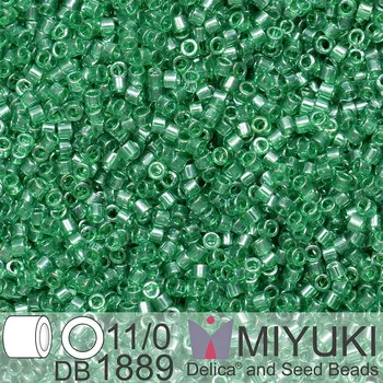 Korálek Korálky Miyuki Delica 11/0. Barva Tr Green Luster DB1889. Balení 5g.
