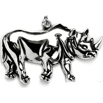 Přívěsek Stříbrný přívěsek nosorožec - P999 (Stříbrný velký nosorožec)