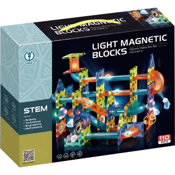 Kuličková dráha Alltoys Kuličkodráha magnetická se světlem 110 ks