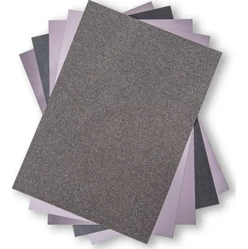 Umělecký papír Sizzix Třpytivý papír sada A4 - šedé odstíny 250g/m2 (50ks)