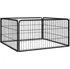 ohrádka pro psa Ohrádka pro psy 4 panely práškovaná ocel černá, 100 x 50 cm