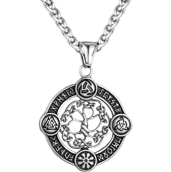 Náhrdelník B-TOP Vikingský náhrdelník s norskými runami a stromem života