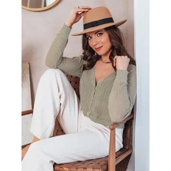 Dámské oblečení Dámský svetr prolamovaný GOFFY olivový