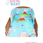 3-dílné ložní povlečení New Baby 100x135 cm tyrkysové s ovečkou