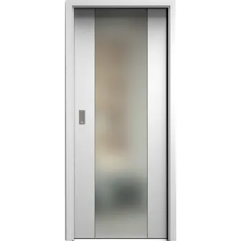 Interiérové dveře SAPELI HARMONIE KOMFORT M40 - CPL LAMINÁT - POSUVNÉ DVEŘE VČ. ZÁRUBNĚ - bílá pór Průchozí šířka (cm): 80, Průchozí výška (cm): 197, Typ skla: Satináto bílé