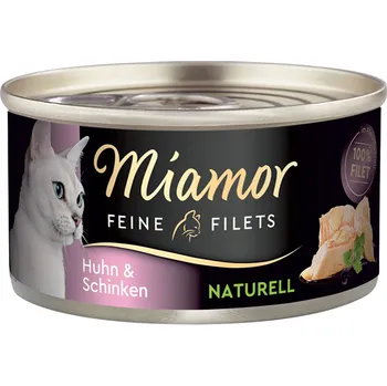 Krmivo pro kočku 12x80g Miamor Feine Filets Naturelle - kuře & šunka