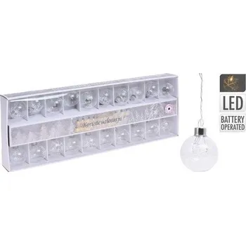 Vánoční dekorace osvětlení KOULE pr. 5cm, ..m, 20LED skl.