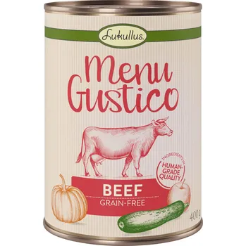Krmivo pro psa 12x400 g Lukullus Menu Gustico - hovězí s dýní, jablky a oregánem