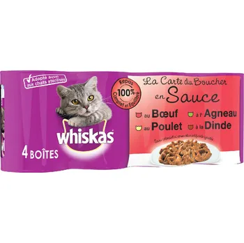 Krmivo pro kočku 24x400g Whiskas La Carte - masový výběr v omáčce