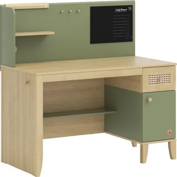 Psací stůl Studentský stůl s nástavcem Habitat - dub/zelená