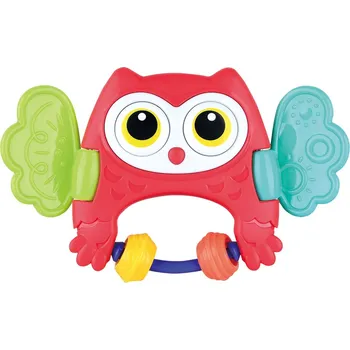 Hračka pro nejmenší Playgo Sova Peekaboo červená