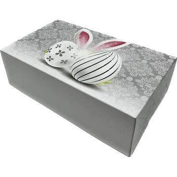 Velikonoční dekorace Velikonoční dortová krabička se zajícem 22x15x8 cm